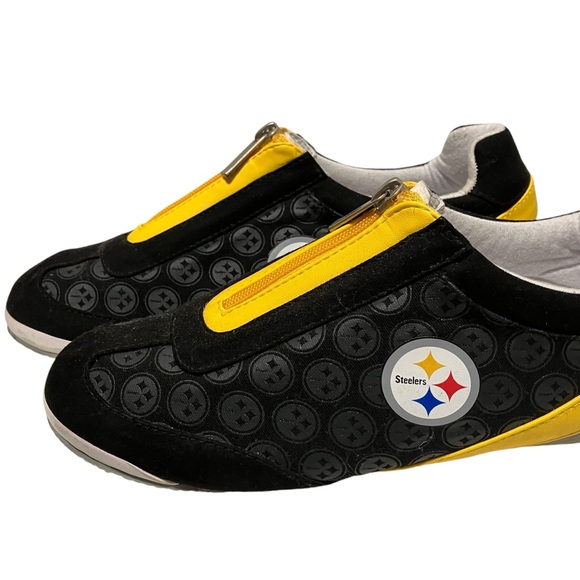 Pittsburgh Steelers Logo Pattern Zipper Canvas Sneakers - Picture 3 of 16